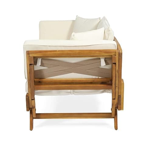 Christopher Knight Home Patrick Outdoor Acacia Wood Expandable Daybed with Water Resistant Cushions, Teak thumbnail 8