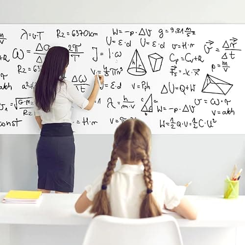 ZNCMRR 78.7"x17.7" Whiteboard Sticker for Wall White Board Contact Paper Dry Erase Wallpaper with 3 Markers Adhesive Poster Board Whiteboard for School Office Home Kids Drawing thumbnail 2