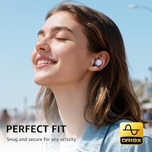 TOZO A1 Wireless Earbuds Bluetooth 5.3 Light Weight in Ear Headphones | IPX5 Waterproof,2 Mics for AI Calls,Immersive Premium Sound Bass Headset with Charging Case,32 EQ via App Light Purple thumbnail 2