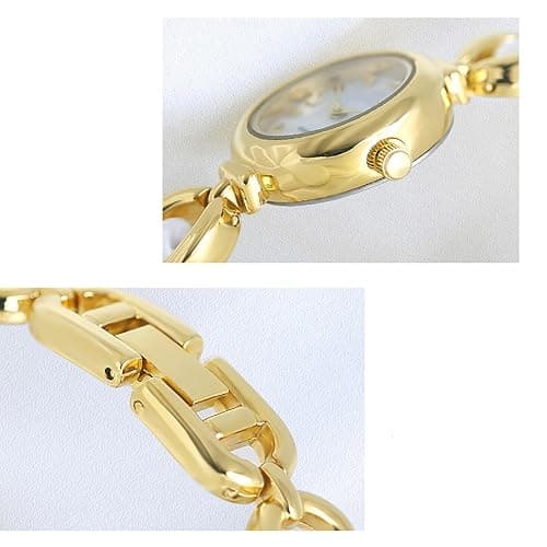 ADSBIAOYE Elegant Pearl Women's Dress Watch Fashion Oval dial Gift Women's Waterproof Watch - Gold thumbnail 7