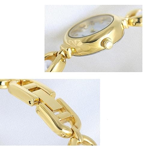 ADSBIAOYE Elegant Pearl Women's Dress Watch Fashion Oval dial Gift Women's Waterproof Watch - Gold thumbnail 7