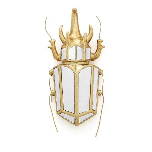 Xinleitan Decorative Bug and Dragonfly Mirrors - Gold Resin and Glass Wall Decor, Perfect for Victorian and European Themed Homes - Image 1