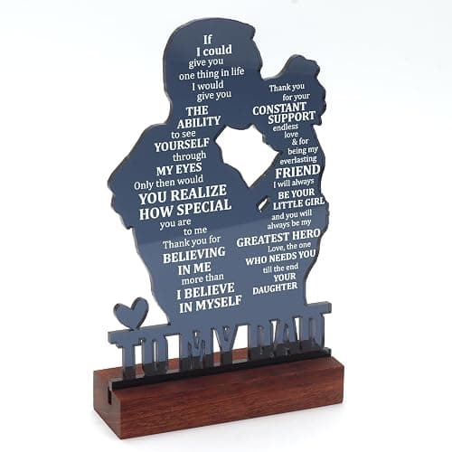 Dad Gifts from Daughter - Meaningful Fathers Day, Birthday, Christmas Sentimental Present for Father, Step Bonus Dad Daddy Papa Pop Old Man Acrylic Keepsake Plaque for Desk Decor Office Home thumbnail 4