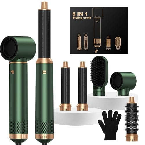 Hair Styler Set Stylingbürsten Hairstyler 5 in 1 Haarstyler, Airstyler Air Curlers Föhn 5 in 1 Mit Rundbürstenföhn Haarstyler Warmluftbürste Föhn Lockenstab Luft Für Glätten, Volumen, Locken - Image 1