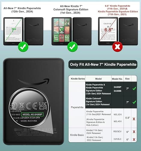 MoKo 2 Pack Screen Protector for 7" Kindle Paperwhite 12th Generation 2024 and Kindle Colorsoft Signature Edition, Anti-Glare Premium PET Protective with Black Frame Matte Screen Protector thumbnail 2
