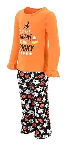 Unique Baby 2 Piece Girls Double Ruffle Leggings and Long Sleeve Shirt Clothes Set Kid and Toddler Girl Outfit thumbnail 2