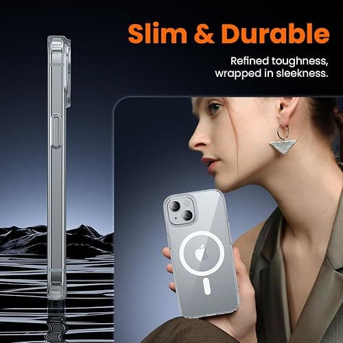 toushion 3 in 1 for iPhone 15 Plus Case Clear with MagSafe, Not Yellowing, Screen Protector*1 Camera Lens Protector*1, Military-Grade Protection for iPhone 15 Plus Phone Case 6.7 inch Clear thumbnail 6