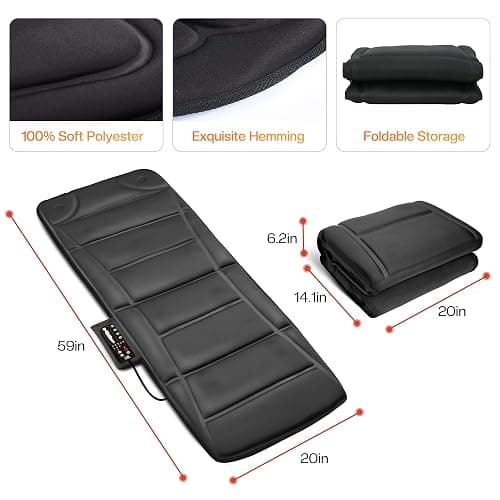 CILI Full Body Massage Mat with Heat, Vibration Back Massage Pad, Full Body Massager for Bed Chair Sofa, Massage Mattress Pad thumbnail 7