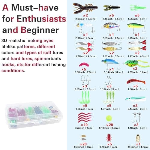 3-Layer Pink Fishing Tackle Box with Tackle Included, Fishing Gear Kit Includes Pliers Fish Lip Gripper Scale Crankbait Spinnerbaits Soft Baits Hooks, Ideal Gift for Angler Saltwater Freshwater thumbnail 5