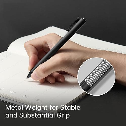 Kaco Gel Pens, 0.5 mm Fine Point, Black Ink 10 Count, Quick Dry Smooth Writing, Aesthetic Office Supplies Refillable Retractable thumbnail 4