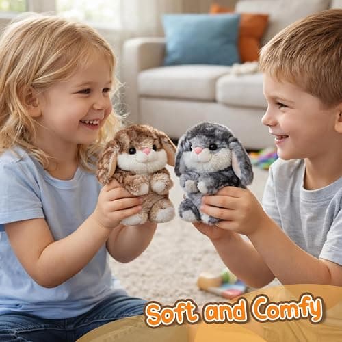 Mushymallow Sitting Bunny Stuffed Animal Soft Rabbit Plush Toy, Blue | 6" Adorable Plush Toy Pocket-Sized Stuffed Bunny for Boys Girls Kids Adults Desk Decor Birthday Christmas Gift thumbnail 5