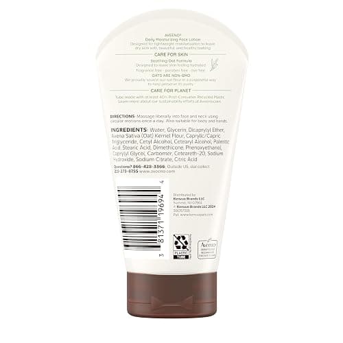 Aveeno Daily Moisturizing Face Lotion with Soothing Prebiotic Oat, Lightweight Non-Greasy Facial Moisturizer for Normal to Dry, Sensitive Skin, 24-Hour Moisture, Fragrance-Free, 5 oz thumbnail 6