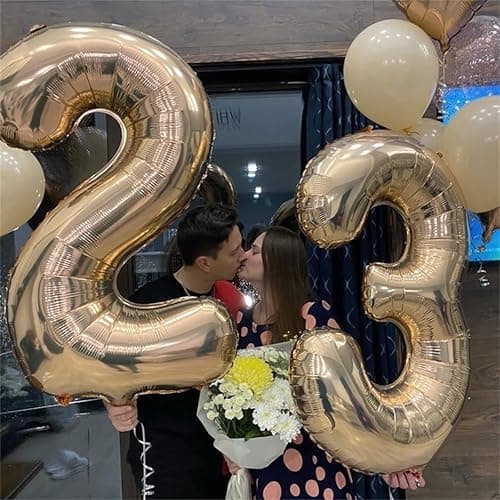 Light Gold Number 18 Birthday Balloons, 40 Inch Large Champagne Gold Foil Number 1 & 8 Balloons for 18 Year Old Boys Girls, Gold 18th Birthday Balloons for Women Men Anniversary Party Decorations thumbnail 2