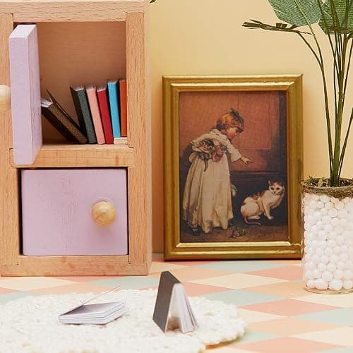 Skylety 24 Pieces 1:12 Scale Miniatures Dollhouse Books Assorted Miniatures Dollhouse Accessories Small Books Decoration Accessories Doll Toy Supplies(Label Style) thumbnail 7
