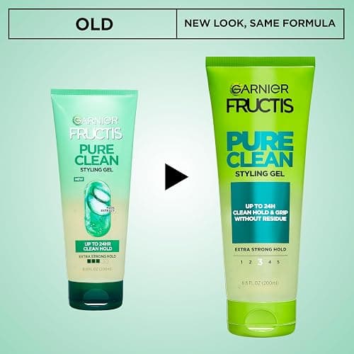 Garnier Fructis Pure Clean Styling Hair Gel, Extra Strong Hold for Up to 24HRs, Non-Flaking, Non-Sticky Formula with Aloe Extract, Made for All Hair Types, 6.8 fl oz (Packaging May Vary) thumbnail 2