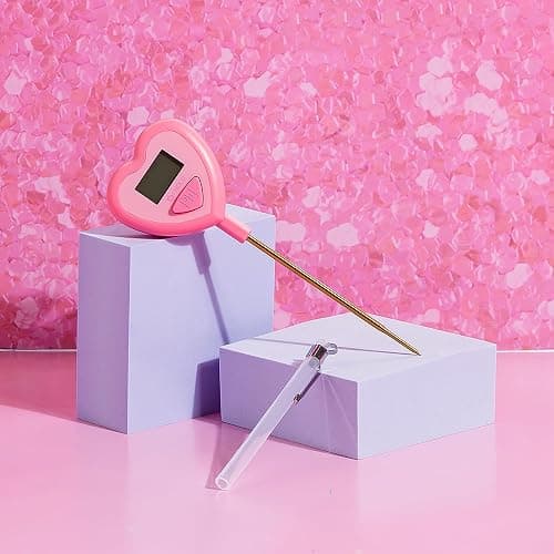 Paris Hilton Digital Heart Shaped Thermometer for Cooking, Baking and Grilling, Instant Read in Celsius or Fahrenheit, Pink thumbnail 2