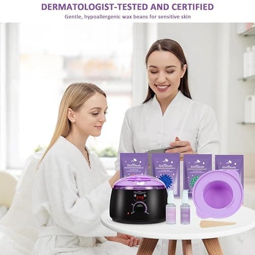 Waxing Kit -Digital Wax Warmer Machine for Hair Removal with 4 Packs of Hard Wax Beads & Silicone Pot for Full Body, Legs, Face, Eyebrows, Bikini, Brazilian at Home Waxing Kit for Women Men thumbnail 2