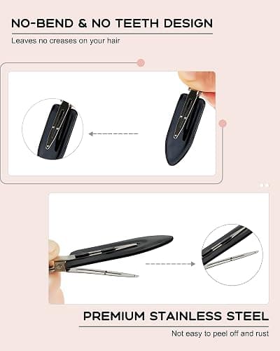 No Bend Hair Clips - 60 Pcs Creaseless Clips for Sectioning, 2.3in Makeup Styling Clips in 3 Colors thumbnail 5