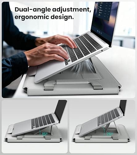 Nillkin 16 inch Laptop Sleeve with Handle (4-in-1), 2 Stand Modes, MacBook Sleeve with Adjustable Stand & Mouse Pad, Slim Laptop Case 16 inch for Samsung/Surface/HP/Chromebook/Dell 13-16'', Gray thumbnail 3
