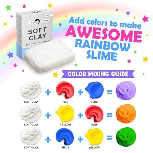 Original Stationery Soft Clay for Slime, 230 g (8.1 oz) White Foam Clay Add-in for Slime Making, Stretchy Air-Dry Butter Texture, Birthday Craft Gift for Kids thumbnail 5