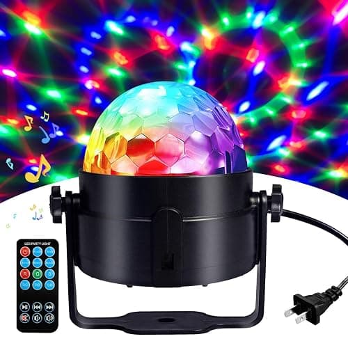 COIDEA Disco Ball Light, Sound Activated Party Strobe Light, DJ Rave Lights with Remote, LED Stage Lights for Karaoke Birthday Christmas Halloween Decorations Indoor - Image 1