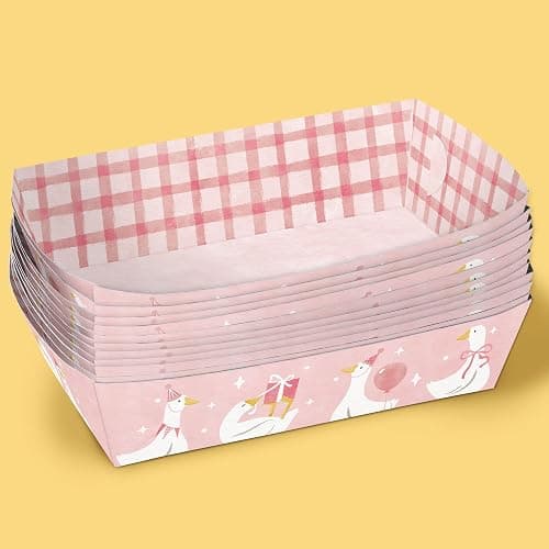 Big Dot of Happiness One Silly Goose Pink Paper Food Trays, Disposable Food Boats for Girl 1st Birthday Party, Double-Sided Paper Meal Holders for Nachos, Hot Dogs, French Fries - 12 Ct thumbnail 4