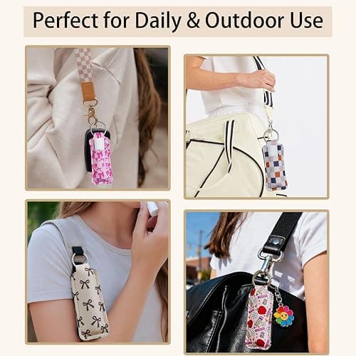 Haevola Cute Chapstick Holder Keychain for Women – Lip Balm & Lip Gloss Holder Keychain Accessories Gift, Purse Charm Clip thumbnail 5