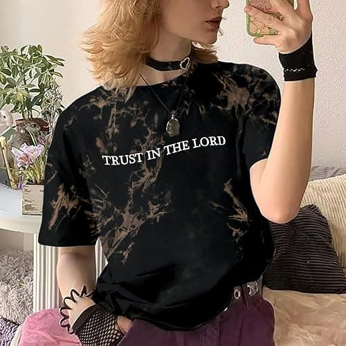 Trust in The Lord Christian Shirts God Faith Religious T Shirts Oversized Jesus Tshirt Women Bible Verse Tee Tops thumbnail 5