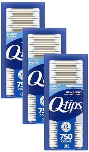 Q-tips Cotton Swabs for Hygiene and Beauty Care Original Cotton Swab Made with 100% Cotton 750 Count (Pack of 3) - Image 1