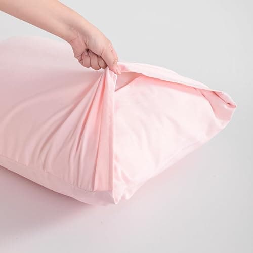 FLXXIE Body Pillow Cover - Super Soft Microfiber 20x54 Body Pillow Case - Envelope Closure, Wrinkle, Stain Resistant Blush Pink Body Pillowcase, 20x54, Blush Pink thumbnail 4