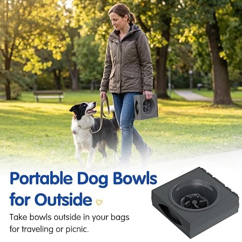 XIAZ Elevated Dog Bowls Large Breed Raised Dogs Bowl Stand Large/Medium Sized Dog Slow Feeder Dogs Bowls Food Water Stands 5 Heights Adjustable 9/11/12/14in Pet Feeder Dish Station thumbnail 7