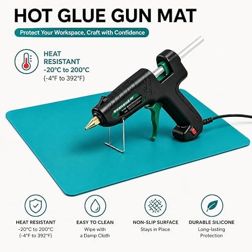 Hot Glue Gun Mat, Non-Stick Heat Resistant Silicone Craft Pad, 11.8" x 15.7" Glue Gun Drip Mat for Crafts, DIY Projects, Workbench Protection, Glue Gun Accessories thumbnail 3