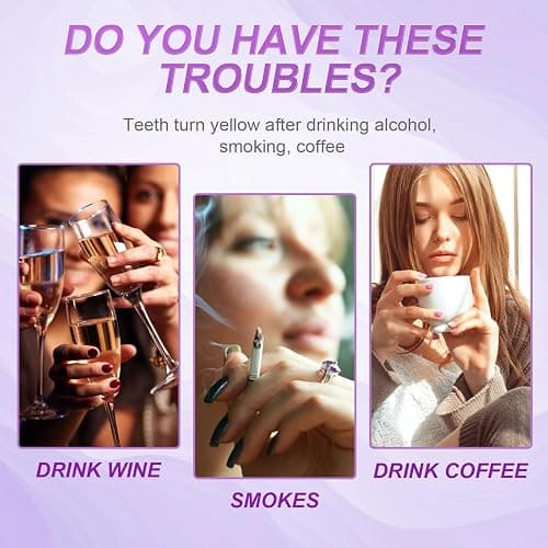 Purple Teeth Whitening Strips - V34 Whitening Strips - Enamel Safe Whitener Strips for Sensitive Teeth - Gentle Stain Removal for Sensitive Tooth,30 Minutes Fast Results,7pcs thumbnail 3