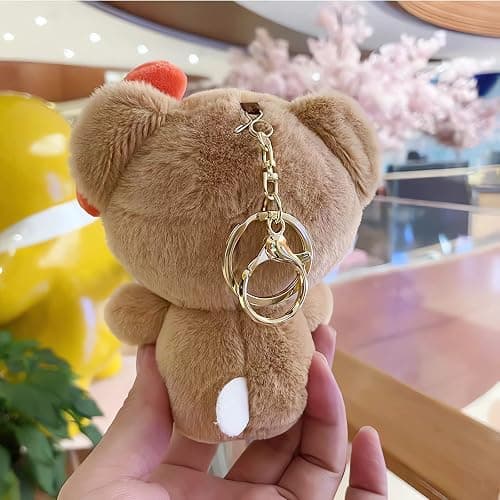 Sicpfuj Cute Plush Keychain for Women Girls, 5" Lovely Keychain Decorative Accessories, Purse Bag Backpack Charm thumbnail 2