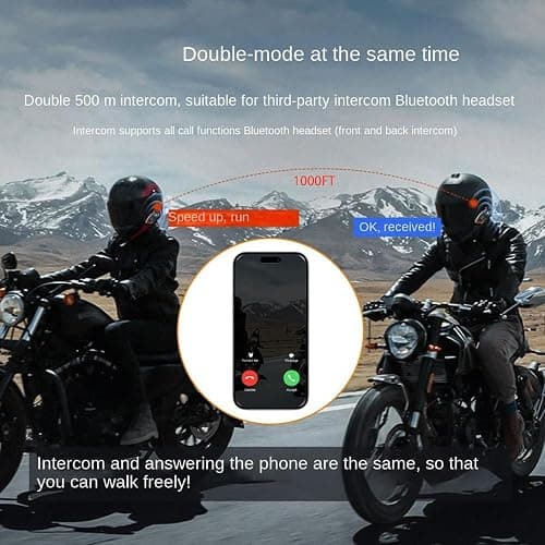 Motorcycle Helmet Bluetooth Intercom IP65 Waterproof Talk Noise Cancelling Dual Communication, 1000mAh Long-Lasting Battery, Helmet Talk Intercom Headset for Riders and Outdoor Adventures (2 Pack) thumbnail 2