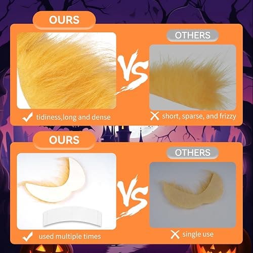 woxafo 2 PCS Yellow Mustache and Eyebrows with Spare Tape, 2 Novelty Realistic Yellow Fake Mustache Beard and Eyebrows for Adults, Halloween Cosplay Costume Party Favors thumbnail 7