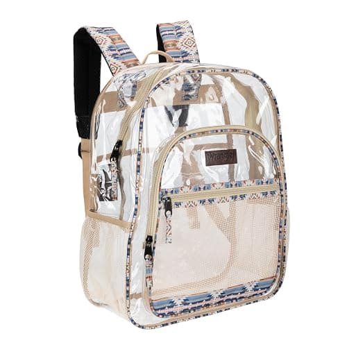 Wrangler Clear Backpack for Girls- Water Resistant Clear Bookbag, Plastic See Through Backpack for Stadium Events and School - Image 1