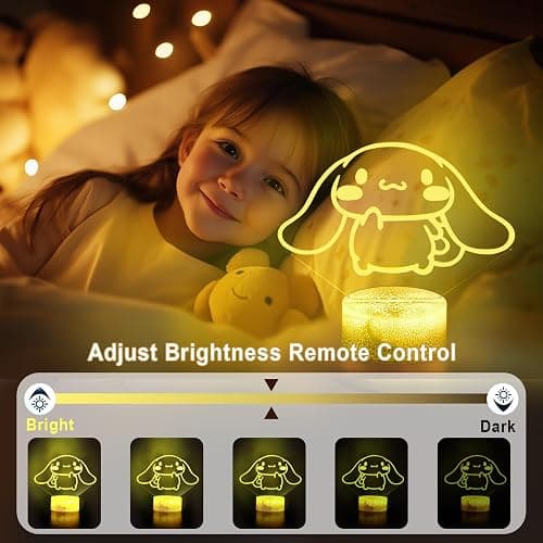 KIEAL 16 Colors Cartoon Night Light, Anime Charater Change Decor Lamp with Remote, Dim, Timer,Fans Kids Gifts for Christmas Birthday Boys Girls thumbnail 5