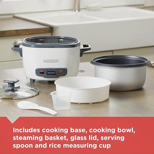 BLACK+DECKER 16-Cup Rice Cooker, RC516, 8-Cup Uncooked Rice, Steaming Basket, Removable Non-Stick Bowl, One Touch thumbnail 6