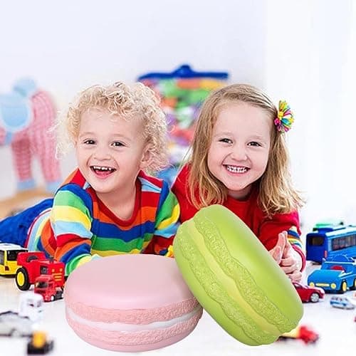funnysquee Gaint Macaron Slow Rising Squishies,Jumbo Squishys Birthday Gift for Kids, Stress Relief Kawaii Squishie Toys (Pink) thumbnail 7