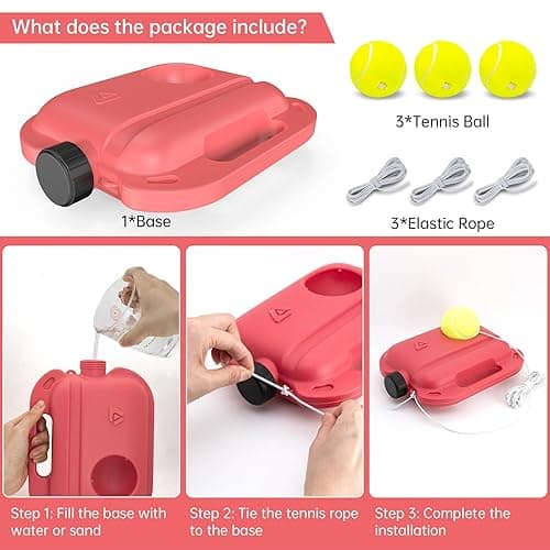 Tennis Trainer Rebound Ball with 2 String Balls and a Mesh Bag, Solo Tennis Training Equipment for Self Tennis Practice, Portable Tennis Training Tool, Tennis Rebounder Kit for Beginner Sport Exercise thumbnail 2