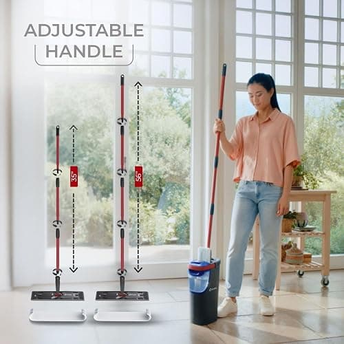 O-Cedar H2prO Flat Mop System | Quick Everyday Cleaning | Dual-Tank Fresh Water System | Machine Washable Reusable Microfiber Mop Pad | Safe on Hardwood, Tile & Vinyl Floors thumbnail 8