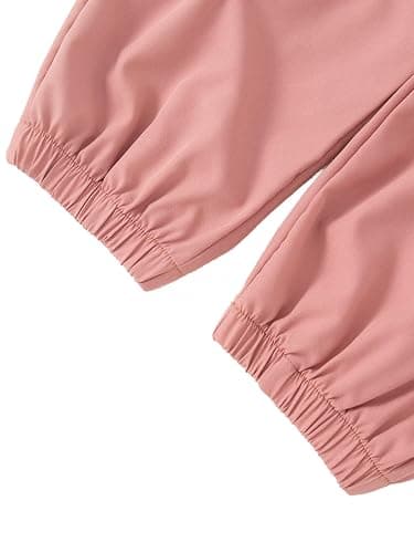 FRCLHWA Kids Toddler Girl Clothes Letter Print Graphic Top and Jogger Pants 2PC Summer Clothing Set - 11-12 Years - Black & Pink thumbnail 8