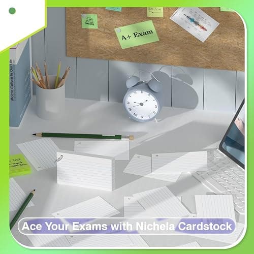 250 Count White Index Cards with Ring 3 x 5 Inch Heavyweight Ruled Index Cards, Flash Cards for School & Office Supplies and Home Organization, Durable Study To Do List Note Cards with Ruled Lines thumbnail 6