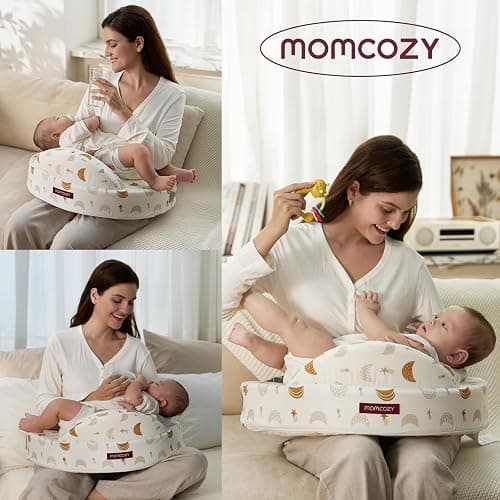 Momcozy Innovative Safety Fence Nursing Pillow - Firm & Springy Memory Foam - Stable, Ergonomic Support & Comfort - Wider Breastfeeding Cushion, Adjustable, Removable Cover, Baby Safety Certified thumbnail 8
