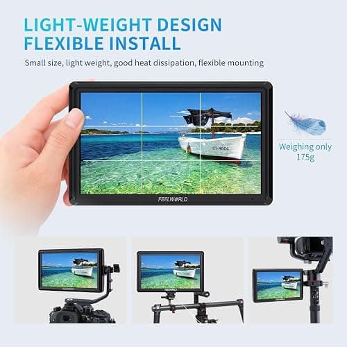 FEELWORLD FW568 6 inch DSLR Camera Field Monitor with Waveform LUTs Video Peaking Focus Assist 1920x1080 IPS 4K HDMI Professional Video Accessories thumbnail 7