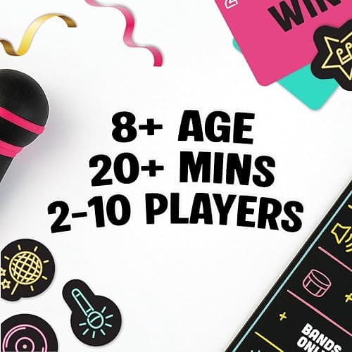 Lucky Egg Official Grab the Mic – Family Karaoke Game, 8+ Year Olds, 2-10 Players - Board Game for Bad Singers with 250 Lyrics (125 Cards) for Hilarious Nights & Birthday Party, Kids Gift thumbnail 4