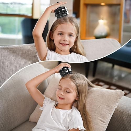 SHINLEA 2 in 1 Scalp Massager Hair Growth,Scalp Scrubber with Soft Silicone Bristles for Dandruff Removal,Shampoo Brush for Exfoliation,Head Massager for Both Wet and Dry Use (Black) thumbnail 9