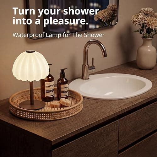 Hifree Rechargeable Waterproof Shower Lamp, IP65 Cordless Touch Dimmable Small Desk Light for Inside Shower, 4500mAh Battery Operated Color Changing Table Lamp for Bathroom, Bedroom, Outdoor thumbnail 2