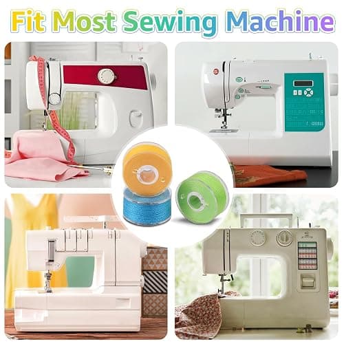 36Pcs Bobbins and Sewing Threads Prewound Bobbins with Case, Needle and Threader for Babylock Singer Janome Brother Multiple Sewing Machine, Standard Size and Assorted Colors thumbnail 7